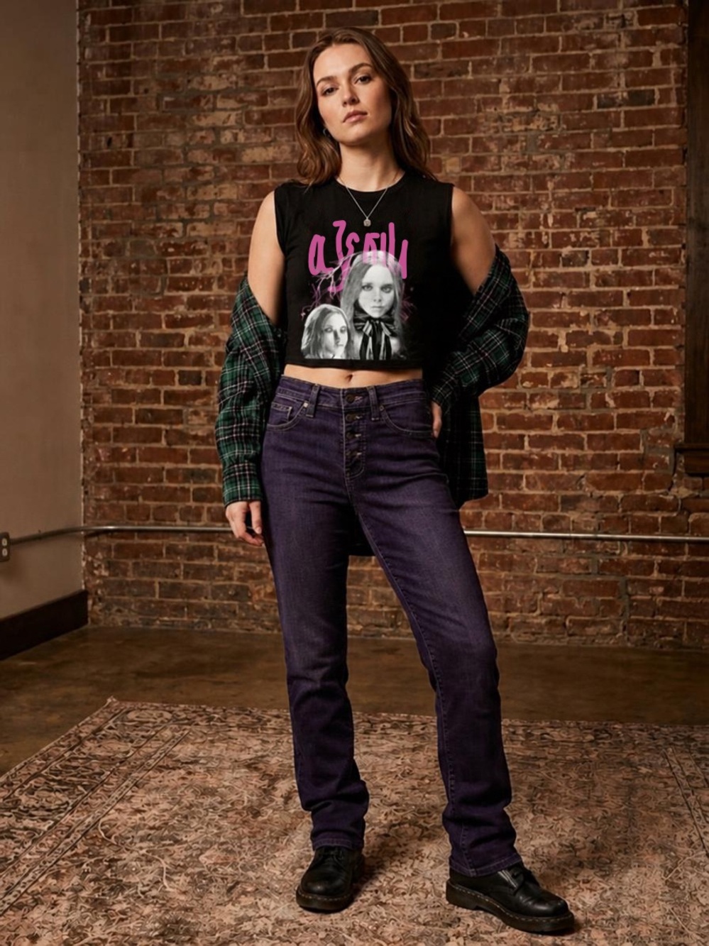 Megan (from the movie) black sleeveless crop top.